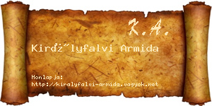 Királyfalvi Armida névjegykártya